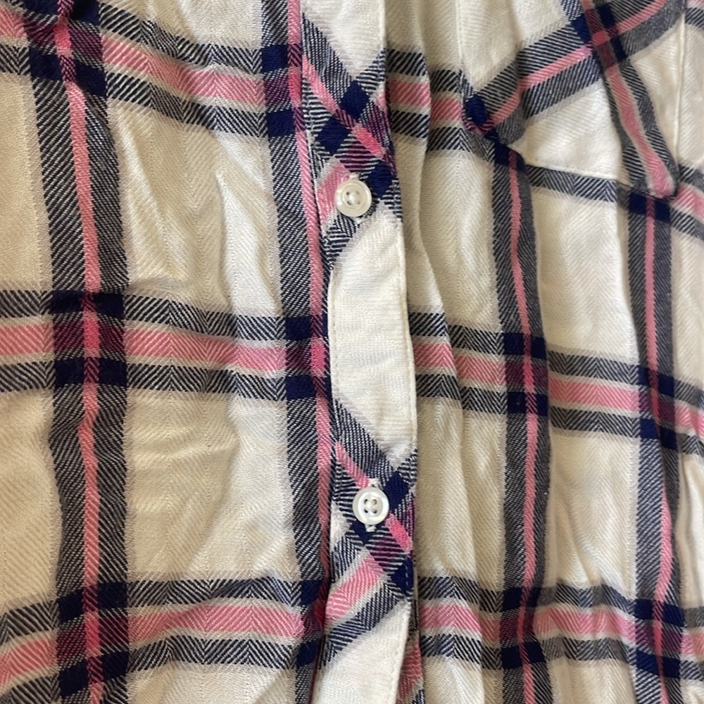 Rails Pink & Navy Button Up Flannel - Size Small - image 2